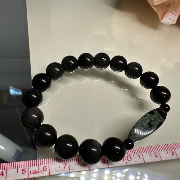 OBSIDIAN + KAMBABA NATURAL BRACELET size 7.5” - Picture 14 of 16